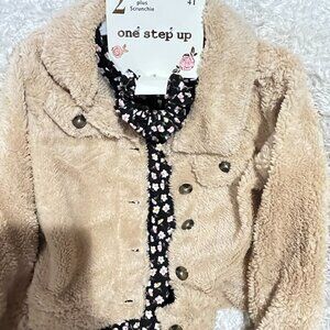 One Step Up Toddler One-piece  Spring dress with headband & light coat (3 Sizes)